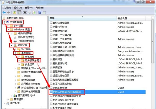 6-打開“拒絕從網絡訪問這臺計算機” 6-打開“拒絕從網絡訪問這臺計算機”