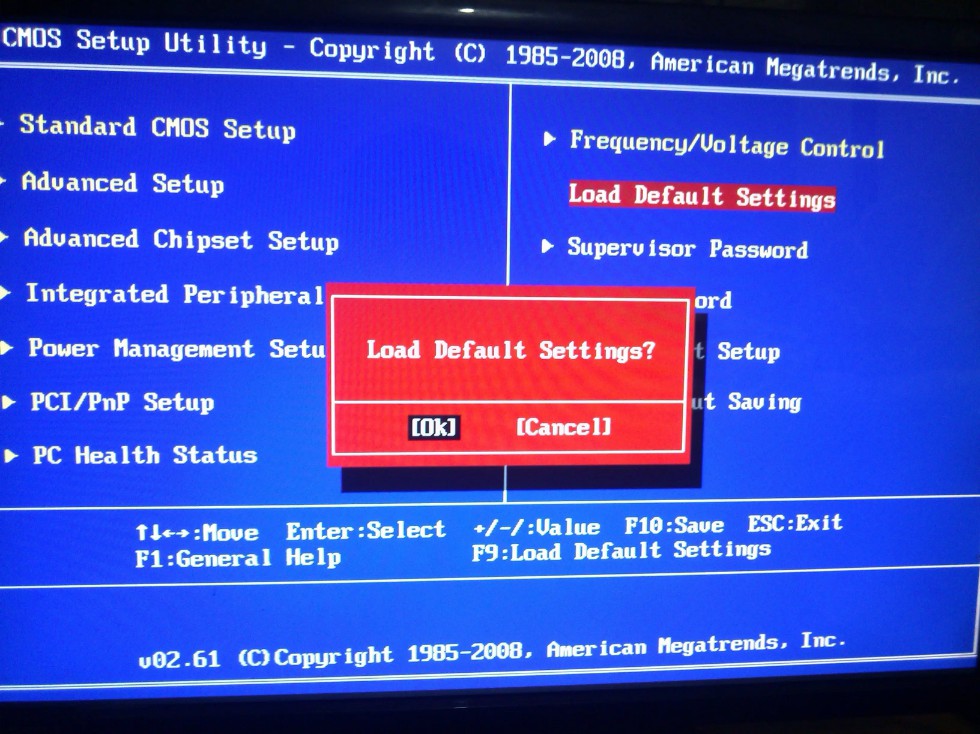 c-“Load default setup” c-“Load default setup”