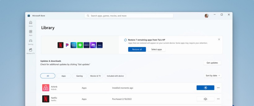 Win11微軟商店即將更新，支持歷史App恢復
