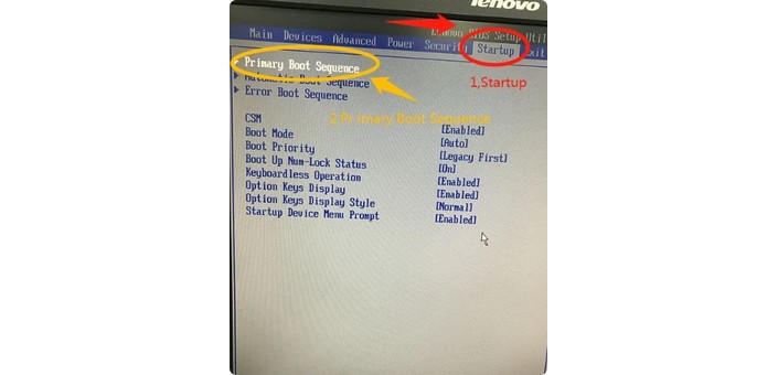 1-切換至Startup選項卡 1-切換至Startup選項卡